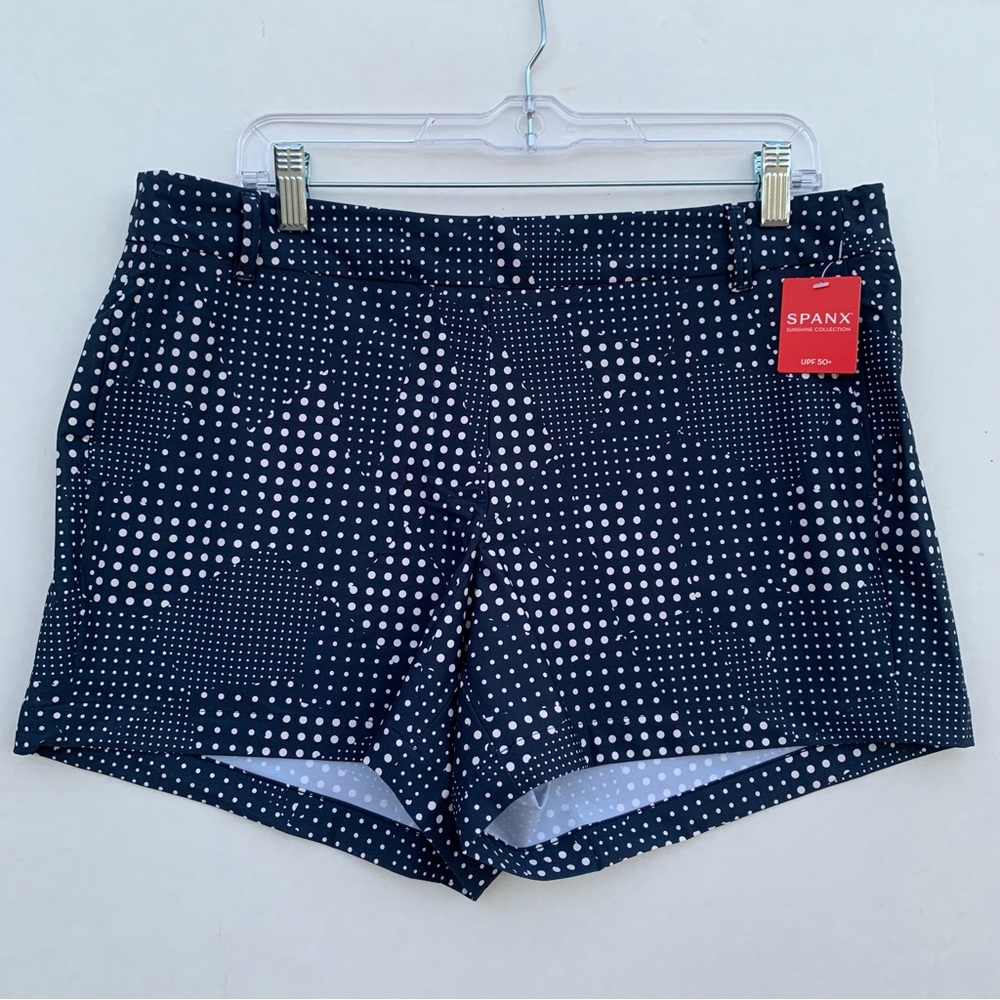 SPANX polka dots 4" Sunshine Short Women's Navy Blue / White XL 50473R